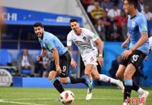 世界杯:乌拉圭2:1葡萄牙晋级8强 C罗告别俄罗斯