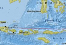 印尼南部附近海域发生5.4级地震 震源深度43.4公里