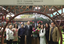 中国牡丹绽放苏格兰园艺展