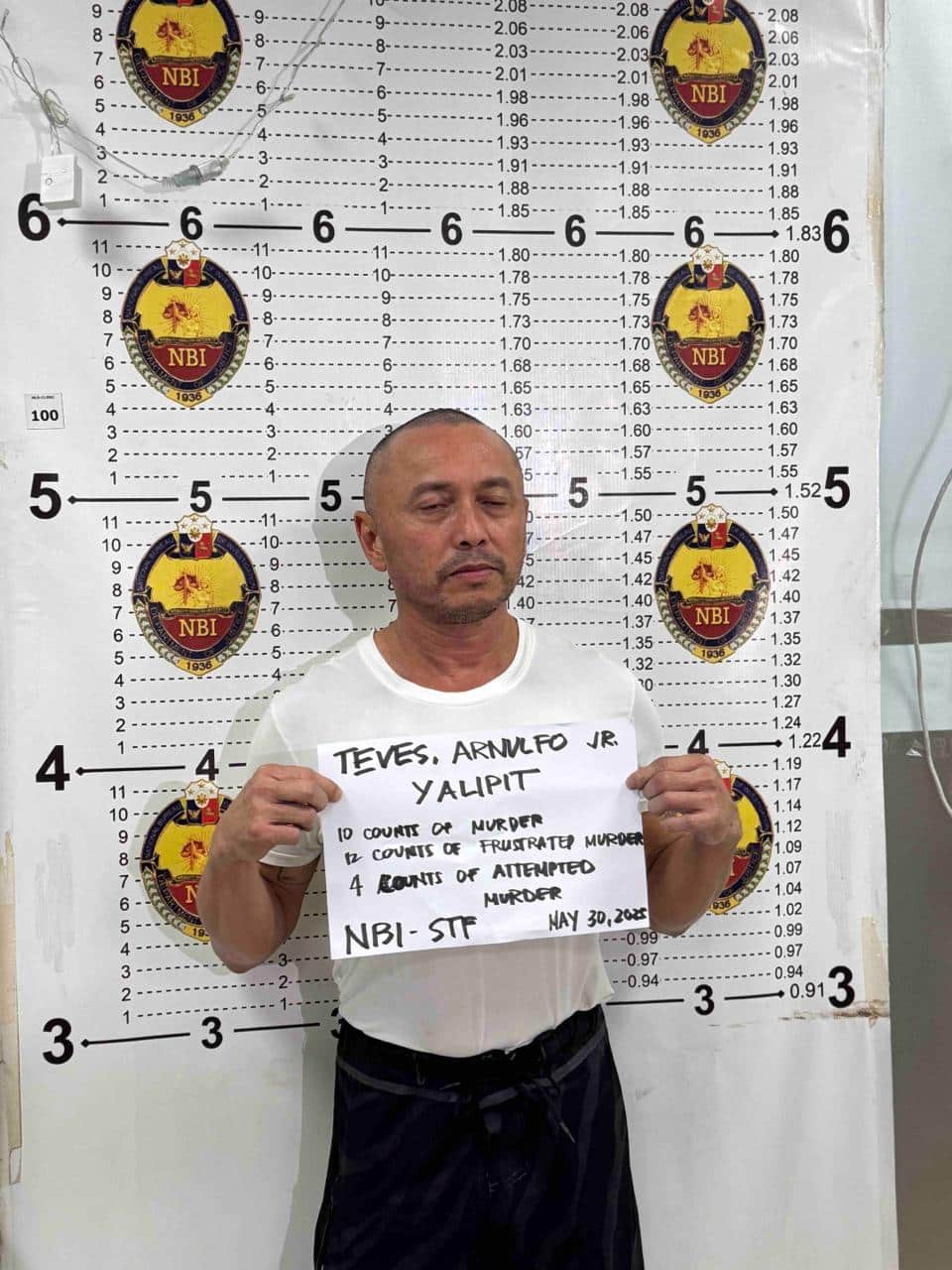 Picture of former Rep. Arnolfo Teves Jr. while being processed at the National Bureau of Investigation.