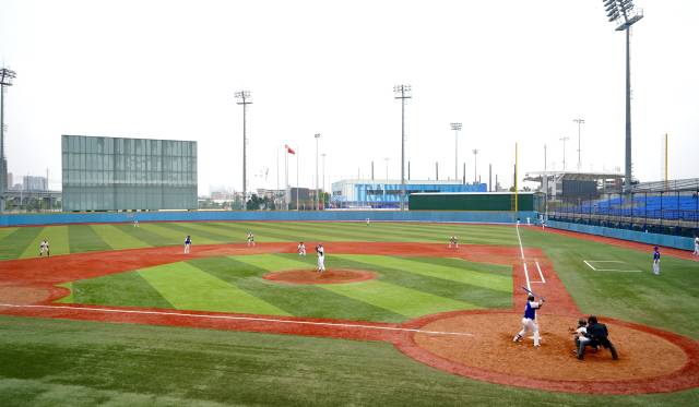 中国国际棒垒球中心十五运会棒球比赛场地。 南方+见习记者 赵子杰 摄