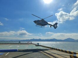 (有片)蛇口港開啟跨境直升機業務 全國首個「海空一體」複合型口岸樞紐亮相