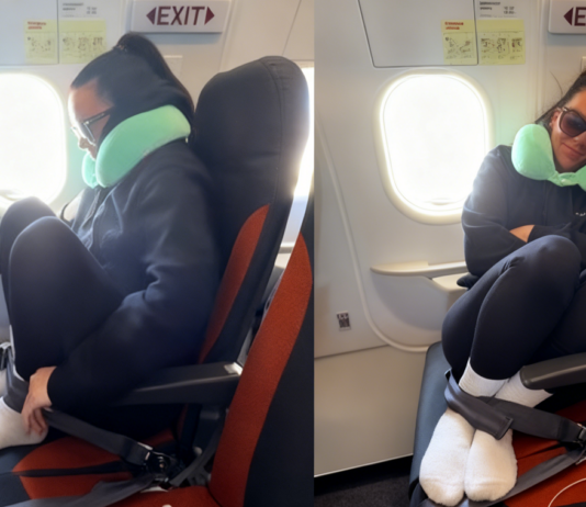 “机上最爽睡姿”爆红 专家警告或致命