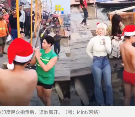 日本游客戴圣诞帽欲泳恒河遭围攻