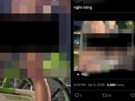 狮城裸男骑共享单车并当众自慰,视频传网上引众怒