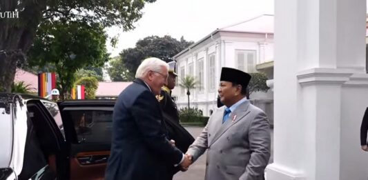 普拉博沃在总统府隆重迎接德国总统施泰因迈尔