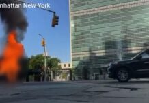 纽约联合国总部外男子自焚身亡 动机不明