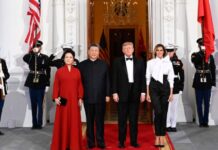 大国外交进行时丨习近平主席夫妇抵达白宫出席欢迎宴会